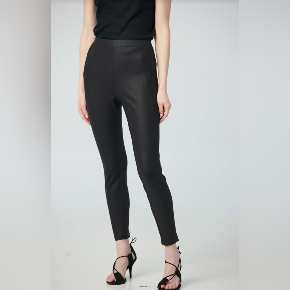 NWT Iris Setlakwe Textured Black Pull-On Leggings, size 8